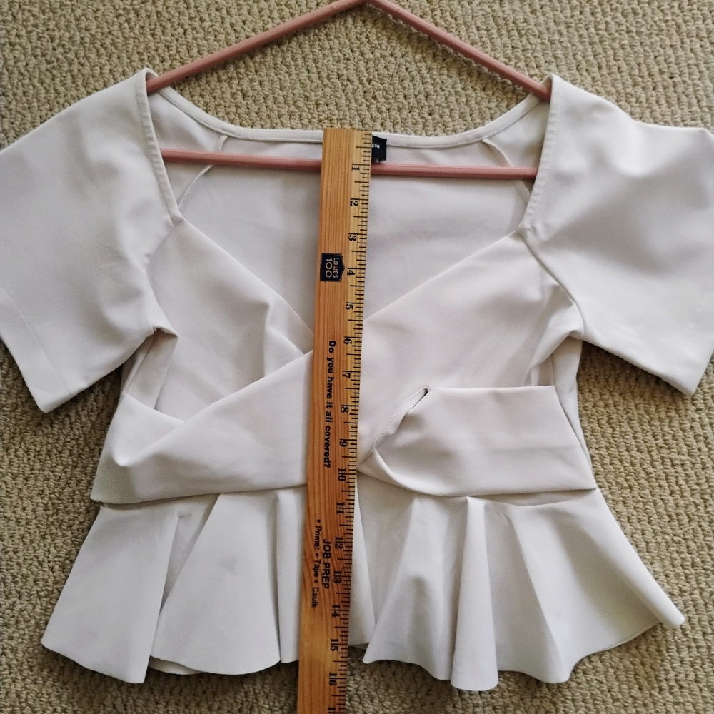 Carbon38 Ruffle Peplum Cris Cross Top Ivory, Off … - image 6